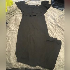 new with tags, 2x, black ruffle jumpsuit, fashion nova